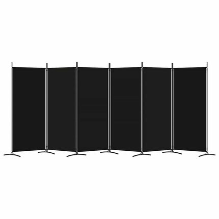 Rumsavdelare 6 paneler svart 520x180 cm tyg