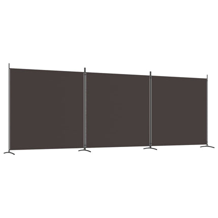 Rumsavdelare 3 paneler brun 525x180 cm tyg