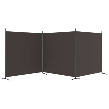 Rumsavdelare 3 paneler brun 525x180 cm tyg