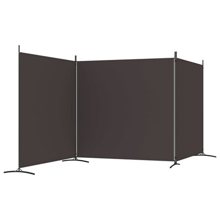 Rumsavdelare 3 paneler brun 525x180 cm tyg