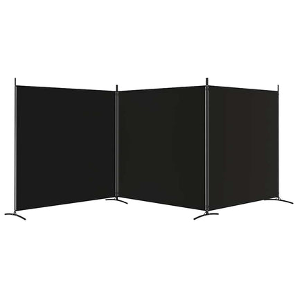 Rumsavdelare 3 paneler svart 525x180 cm tyg