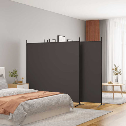 Rumsavdelare 4 paneler brun 698x180 cm tyg