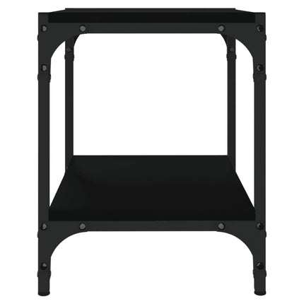 Tv-bänk svart 40x33x41 cm Konstruerat trä och stål