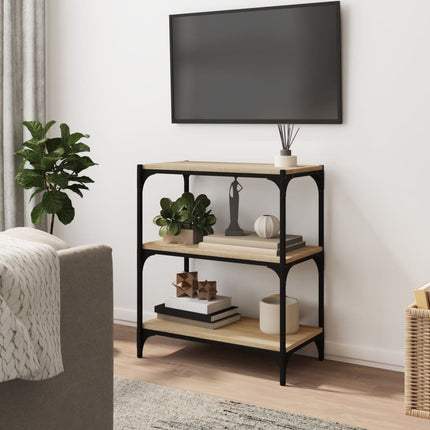 Bokhylla sonoma-ek 60x33x70,5 cm konstruerat trä och stål