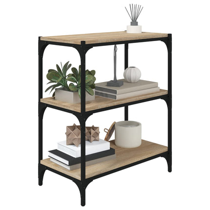 Bokhylla sonoma-ek 60x33x70,5 cm konstruerat trä och stål