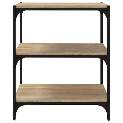 Bokhylla sonoma-ek 60x33x70,5 cm konstruerat trä och stål