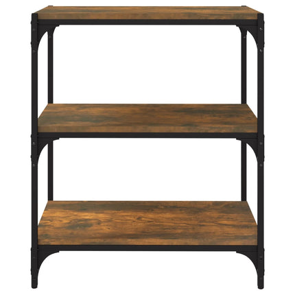 Bokhylla rökfärgad ek 60x33x70,5 cm konstruerat trä och stål