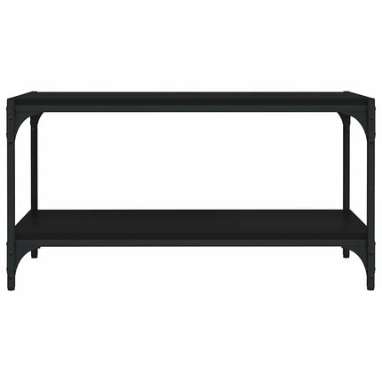 Tv-bänk svart 80x33x41 cm Konstruerat trä och stål