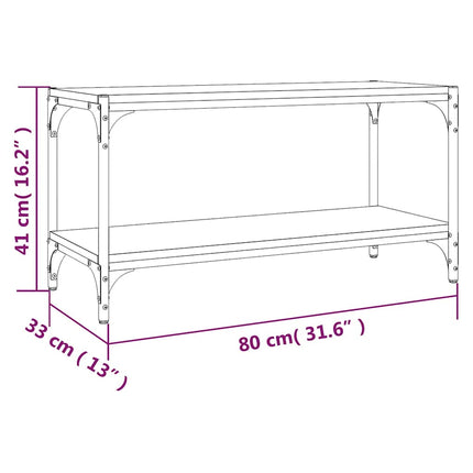 Tv-bänk svart 80x33x41 cm Konstruerat trä och stål