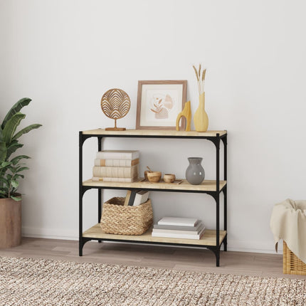 Bokhylla sonoma-ek 80x33x70,5 cm konstruerat trä och stål