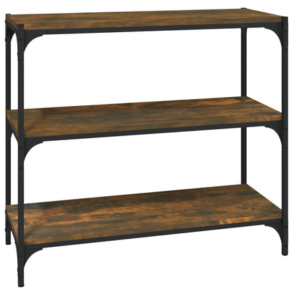 Bokhylla rökfärgad ek 80x33x70,5 cm konstruerat trä och stål