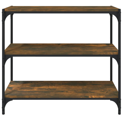 Bokhylla rökfärgad ek 80x33x70,5 cm konstruerat trä och stål
