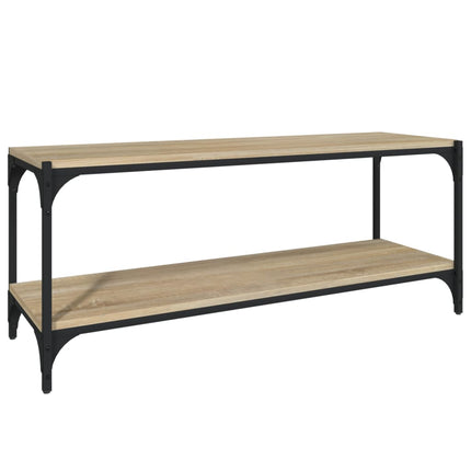 Tv-bänk sonoma-ek 100x33x41 cm konstruerat trä och stål