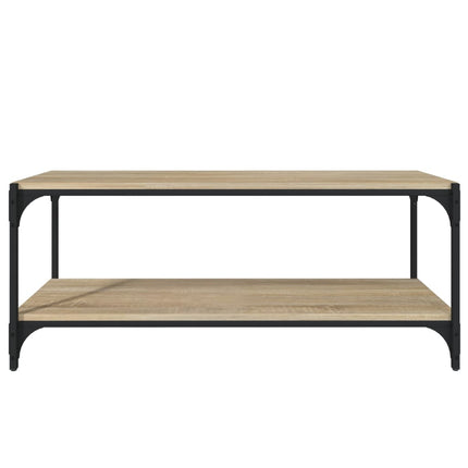 Tv-bänk sonoma-ek 100x33x41 cm konstruerat trä och stål
