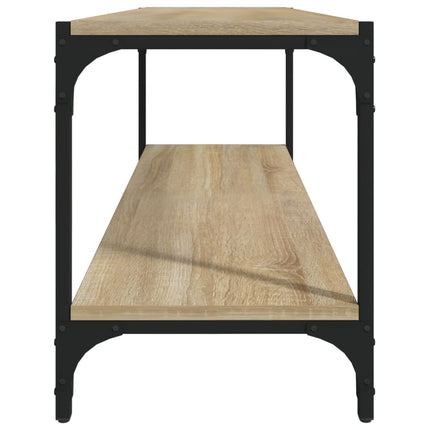 Tv-bänk sonoma-ek 100x33x41 cm konstruerat trä och stål