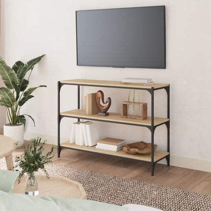 Bokhylla sonoma-ek 100x33x70,5 cm konstruerat trä och stål