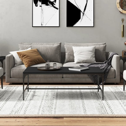 Soffbord svart 100x50x35 cm konstruerat trä