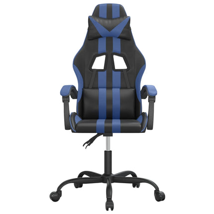 Snurrbar gamingstol svart och blå konstläder