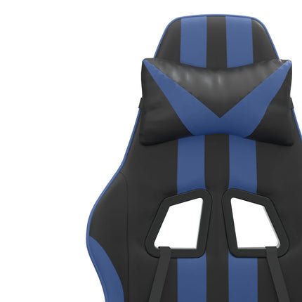 Snurrbar gamingstol svart och blå konstläder