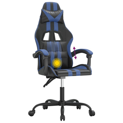 Snurrbar gamingstol svart och blå konstläder