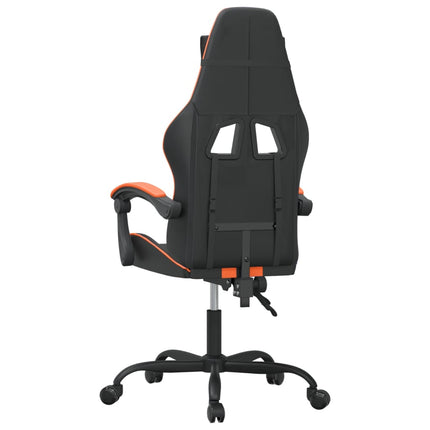 Snurrbar gamingstol svart och orange konstläder