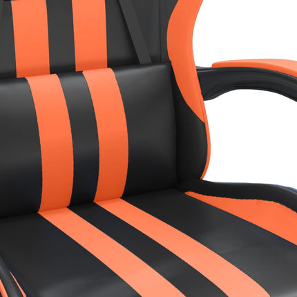 Snurrbar gamingstol svart och orange konstläder
