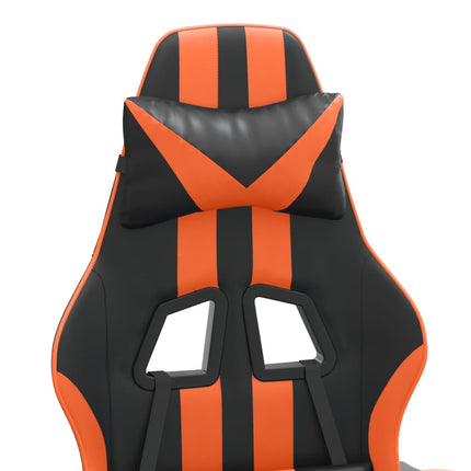 Snurrbar gamingstol svart och orange konstläder