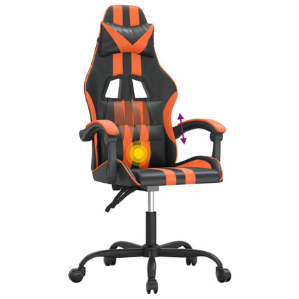 Snurrbar gamingstol svart och orange konstläder