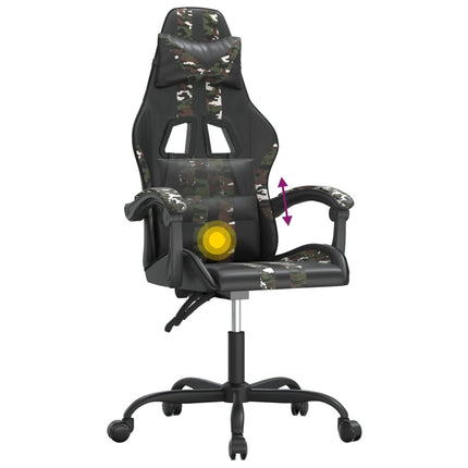Snurrbar gamingstol svart och kamouflage konstläder