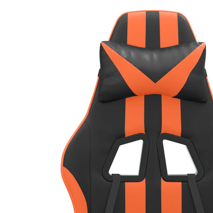 Snurrbar gamingstol med fotstöd svart och orange konstläder