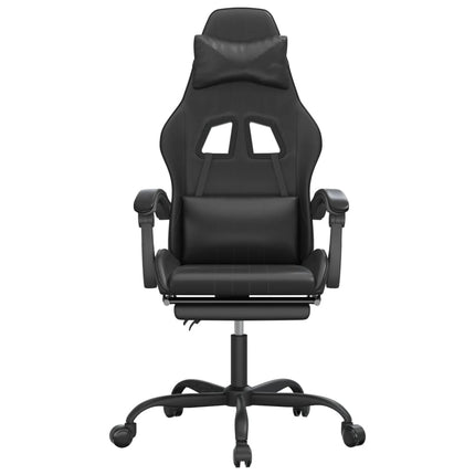 Snurrbar gamingstol med fotstöd svart konstläder