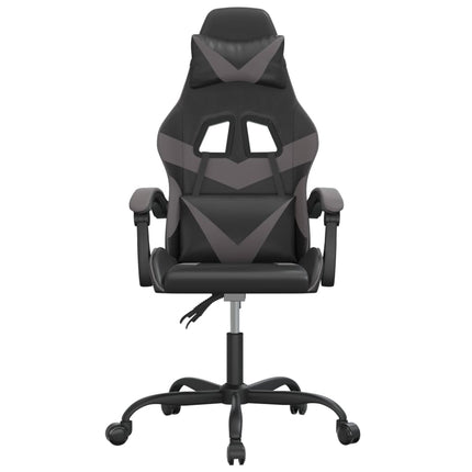 Snurrbar gamingstol svart och grå konstläder