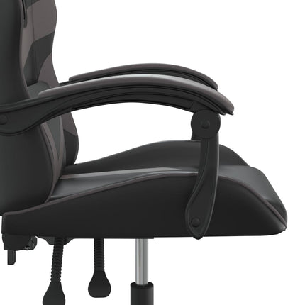 Snurrbar gamingstol svart och grå konstläder
