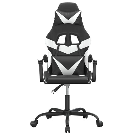 Snurrbar gamingstol svart och vit konstläder