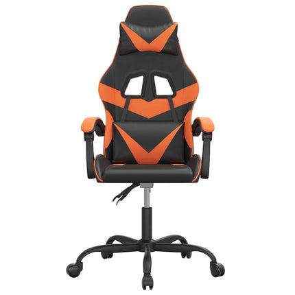Snurrbar gamingstol svart och orange konstläder