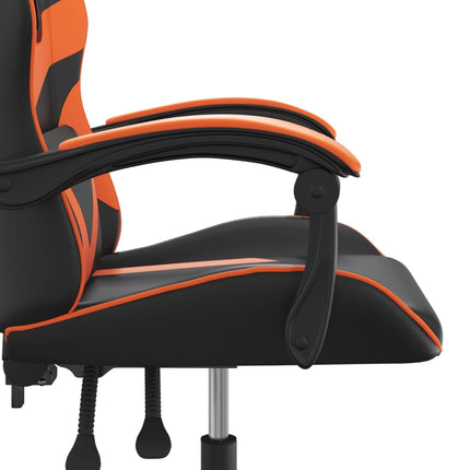 Snurrbar gamingstol svart och orange konstläder