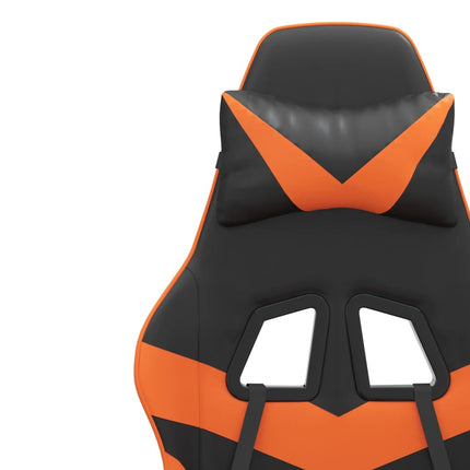 Snurrbar gamingstol svart och orange konstläder