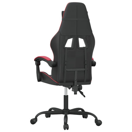 Snurrbar gamingstol svart och vinröd konstläder