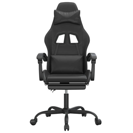 Snurrbar gamingstol med fotstöd svart konstläder