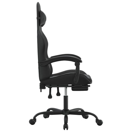 Snurrbar gamingstol med fotstöd svart konstläder