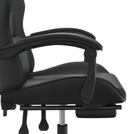 Snurrbar gamingstol med fotstöd svart konstläder