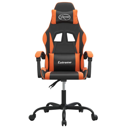 Snurrbar gamingstol svart och orange konstläder