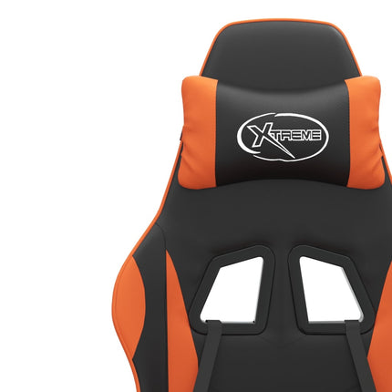 Snurrbar gamingstol svart och orange konstläder
