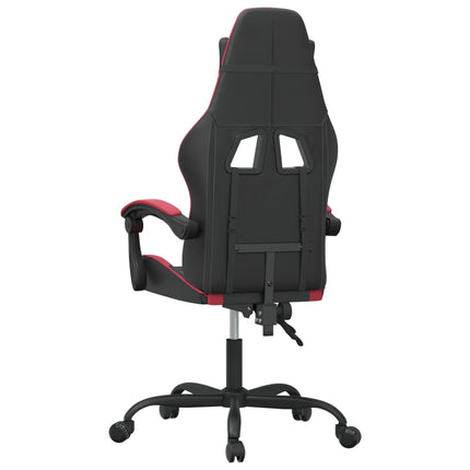 Snurrbar gamingstol svart och vinröd konstläder