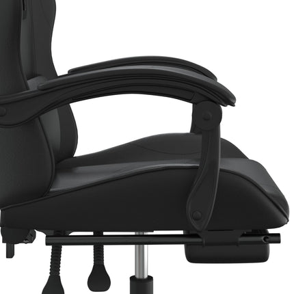 Snurrbar gamingstol med fotstöd svart konstläder