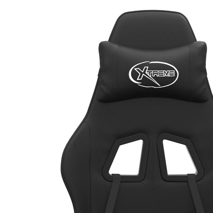 Snurrbar gamingstol med fotstöd svart konstläder