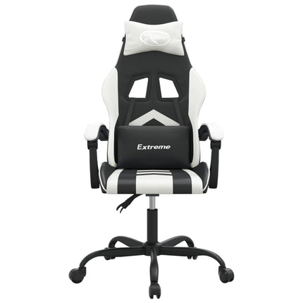 Snurrbar gamingstol svart och vit konstläder