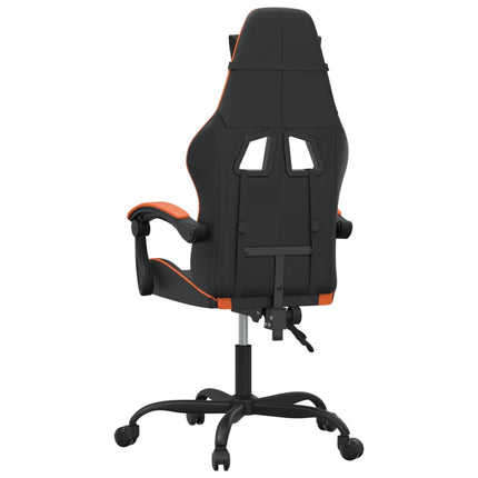 Snurrbar gamingstol svart och orange konstläder
