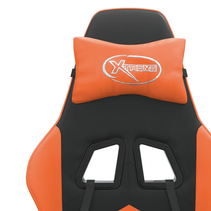Snurrbar gamingstol svart och orange konstläder