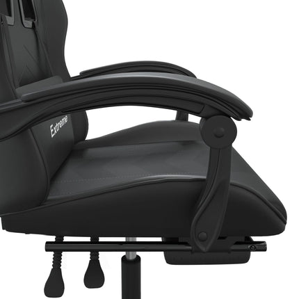Snurrbar gamingstol med fotstöd svart konstläder